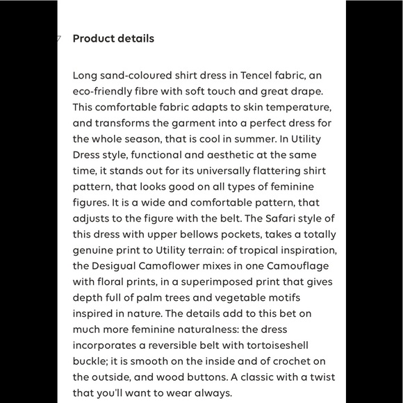 SOLD! - Desigual Camo-Flower Safari Dress - Picture 11 of 13